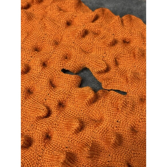 Rare Saint James Orange Scarf Knit 3D Spike Funky Artsy Unique - Picture 4 of 6